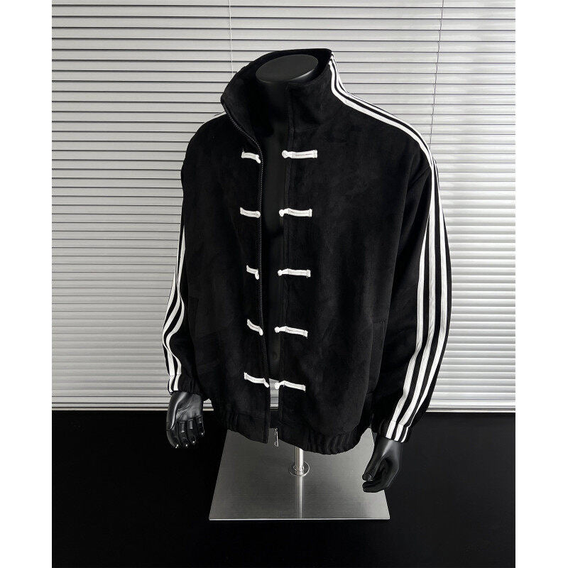 Retro Stand Collar Baseball Jacket
