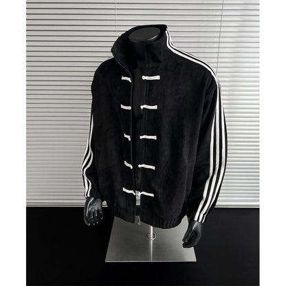 Retro Stand Collar Baseball Jacket