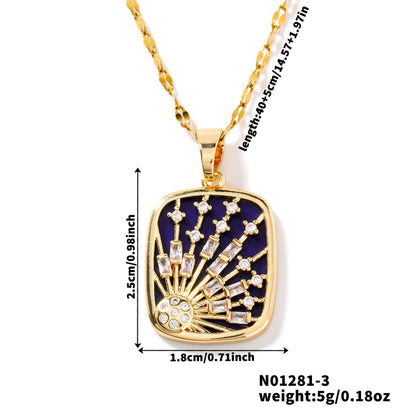 Retro Star Zircon Pendant Necklace