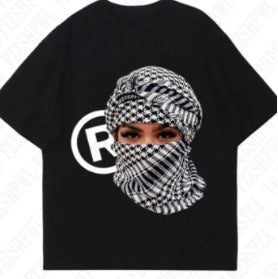 Retro Street Style Cotton T-Shirt with Cartoon Print