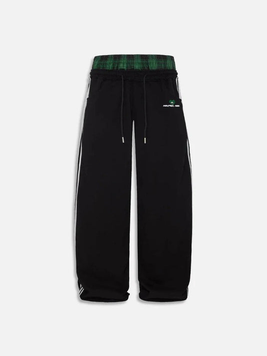 Retro Striped Embroidered Casual Sweatpants