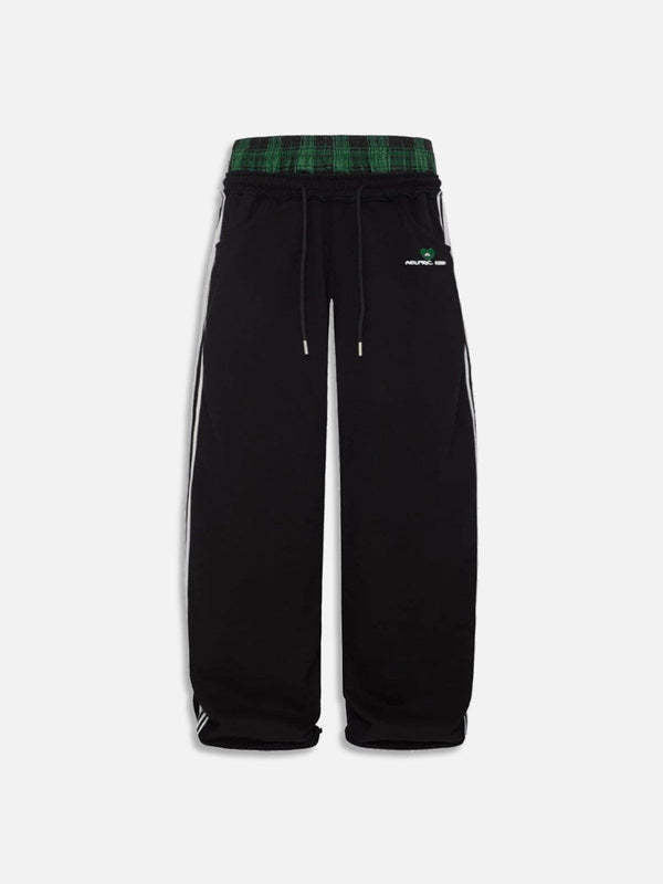 Retro Striped Embroidered Casual Sweatpants