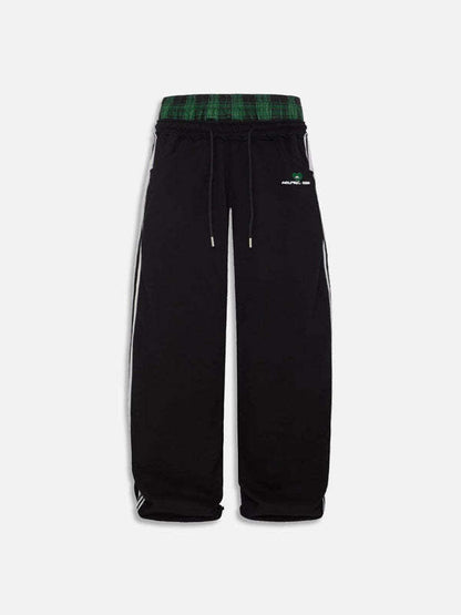 Retro Striped Embroidered Casual Sweatpants