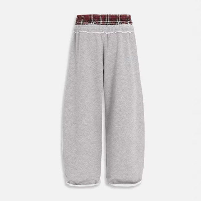 Retro Striped Embroidered Casual Sweatpants