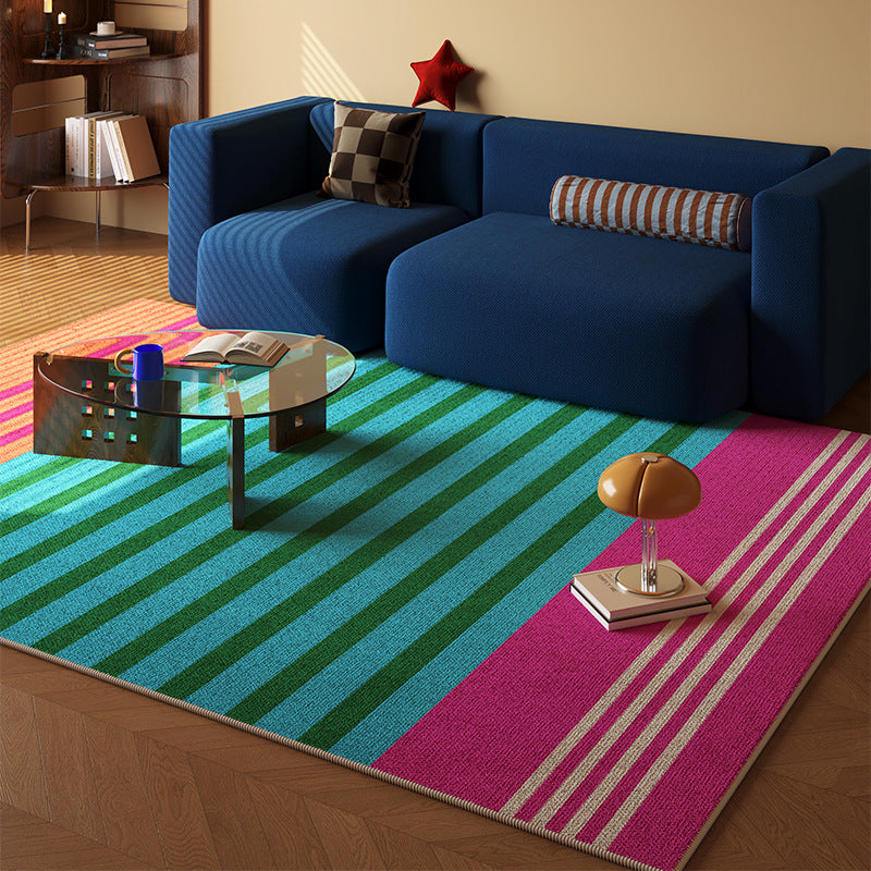 Retro striped living room carpet