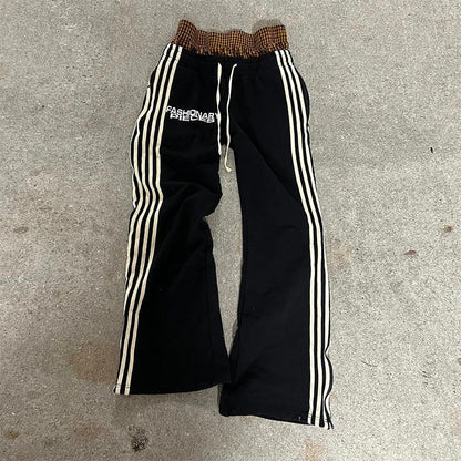 Retro Striped Print Pants