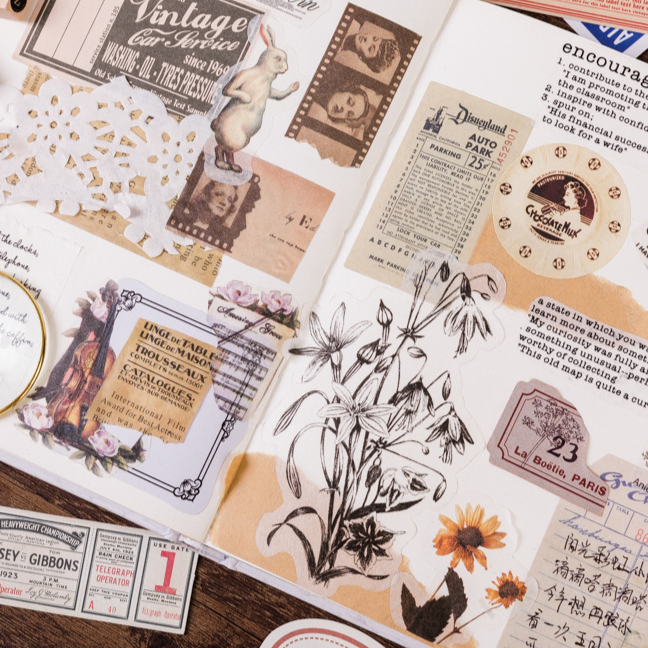 Retro Style Adhesive Stickers
