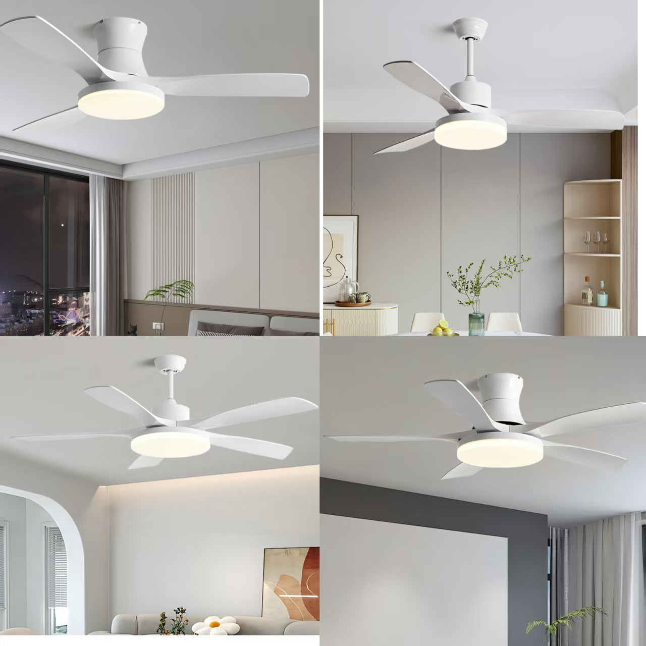 Retro Style Ceiling Fan Light with Smart Control