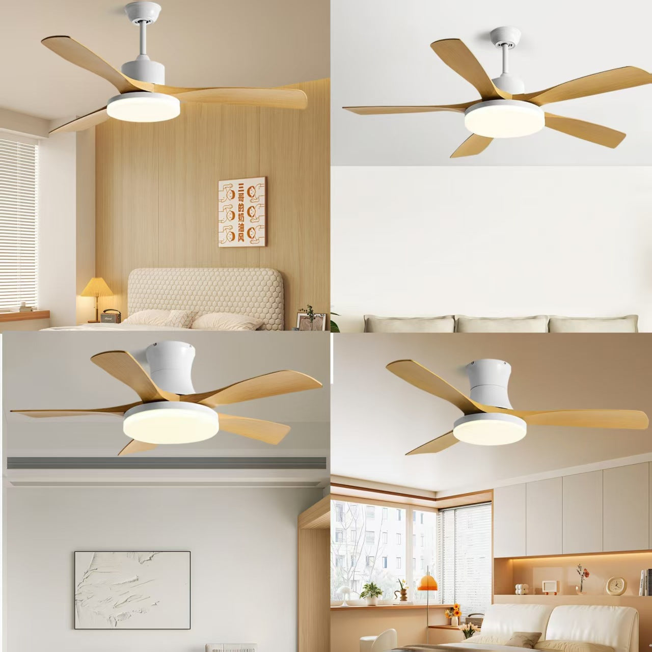 Retro Style Ceiling Fan Light with Smart Control