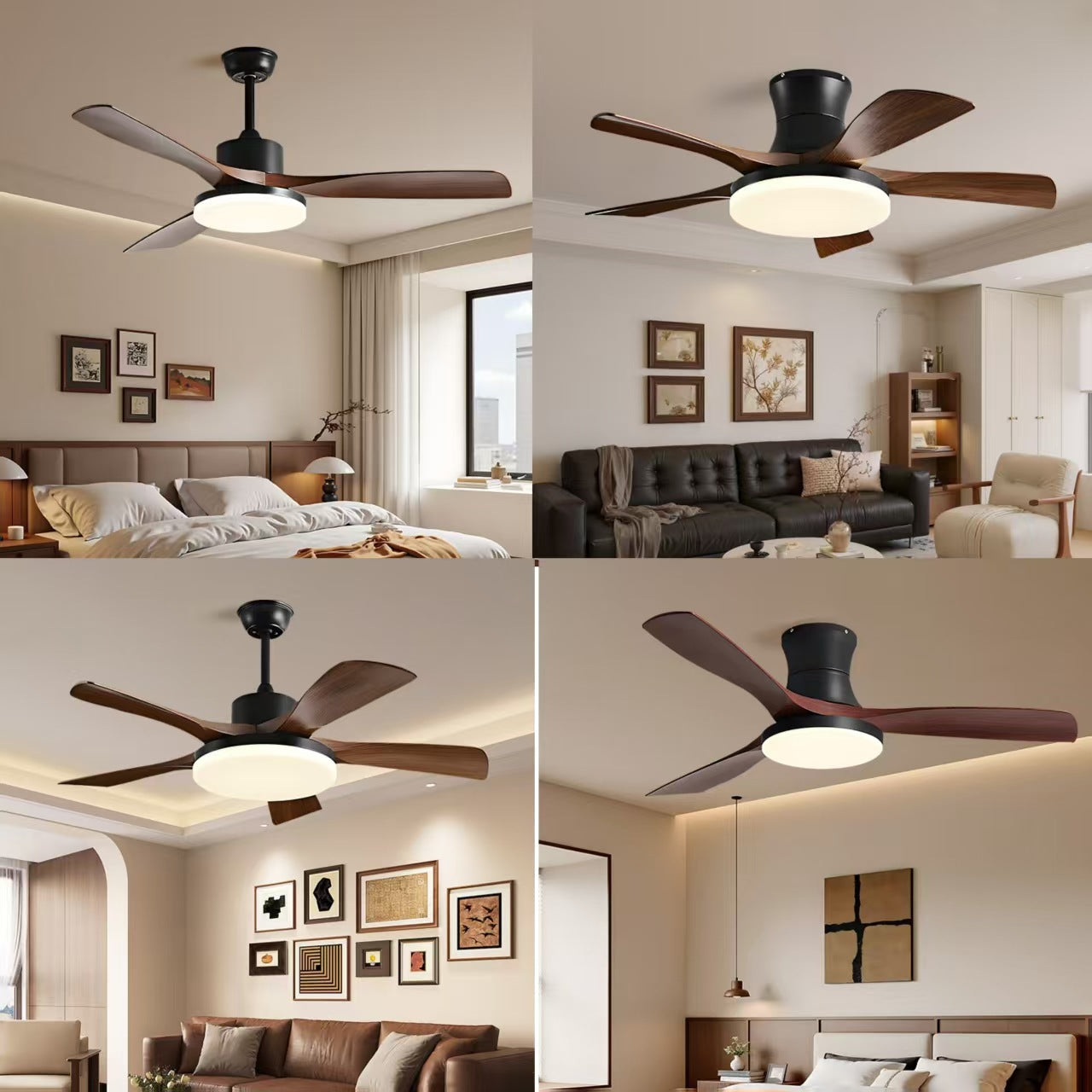 Retro Style Ceiling Fan Light with Smart Control