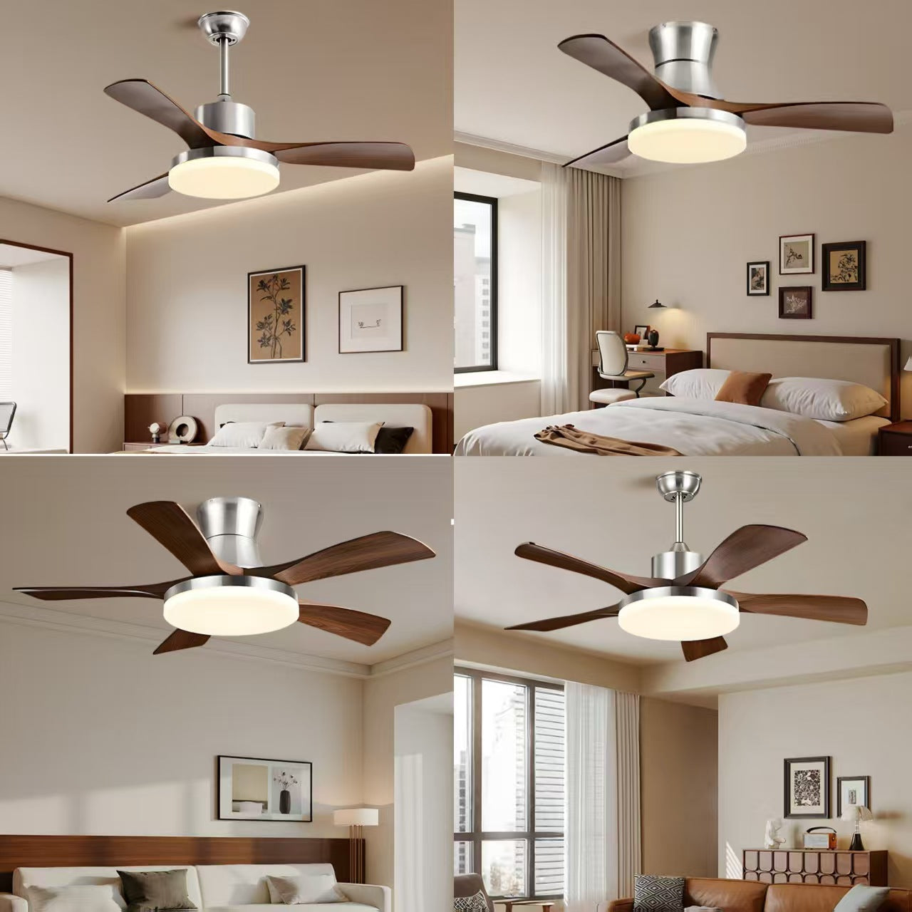 Retro Style Ceiling Fan Light with Smart Control