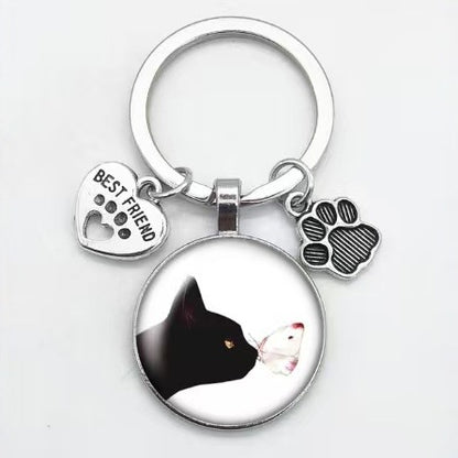 Retro Style Colorful Animal Paw Keychain