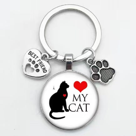 Retro Style Colorful Animal Paw Keychain
