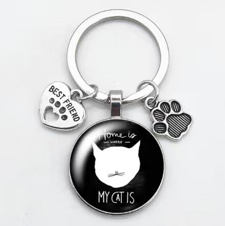 Retro Style Colorful Animal Paw Keychain