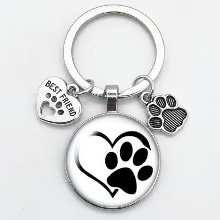 Retro Style Colorful Animal Paw Keychain