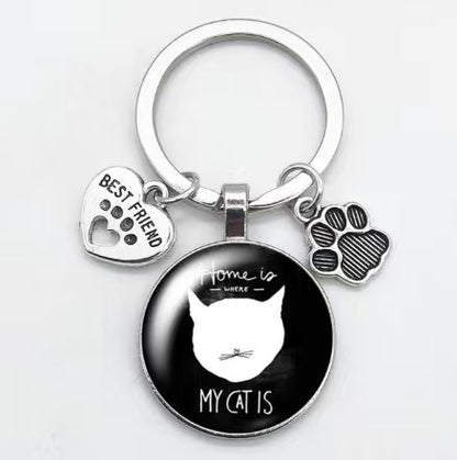 Retro Style Colorful Animal Paw Keychain