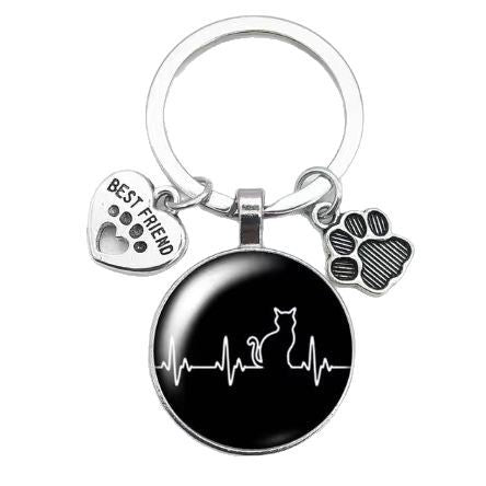 Retro Style Colorful Animal Paw Keychain