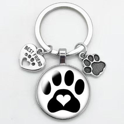 Retro Style Colorful Animal Paw Keychain