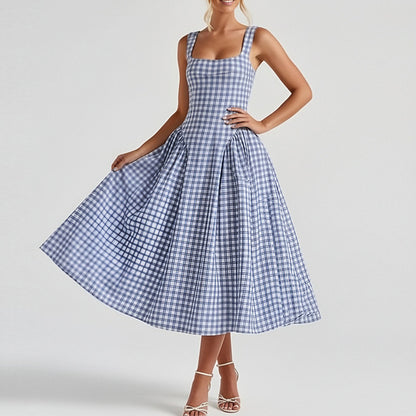 Retro-style dopamine slip dress