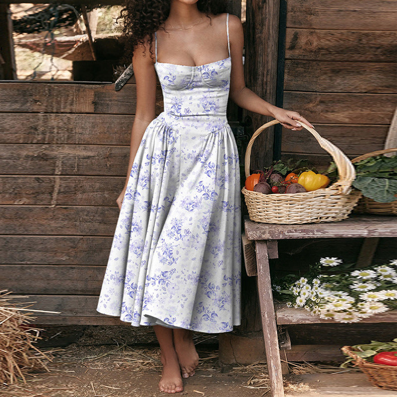 Retro-style dopamine slip dress