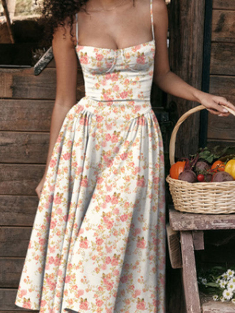 Retro-style dopamine slip dress