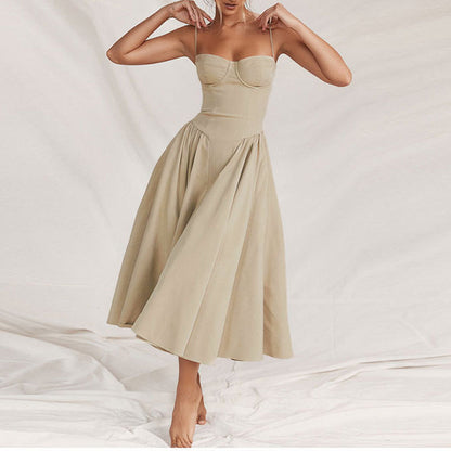 Retro-style dopamine slip dress