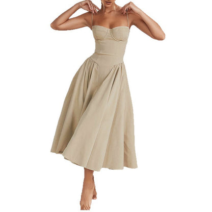 Retro-style dopamine slip dress