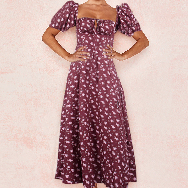 Retro-style dopamine slip dress