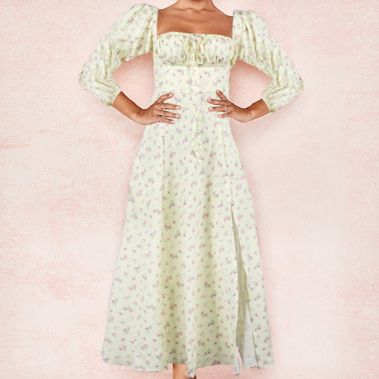 Retro-style dopamine slip dress