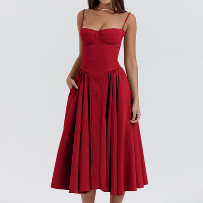 Retro-style dopamine slip dress