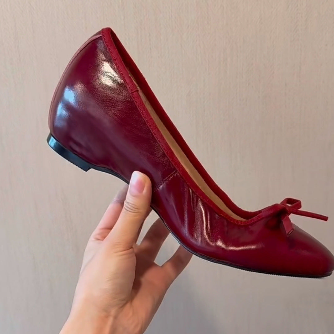 Retro-style elevated ballet flats