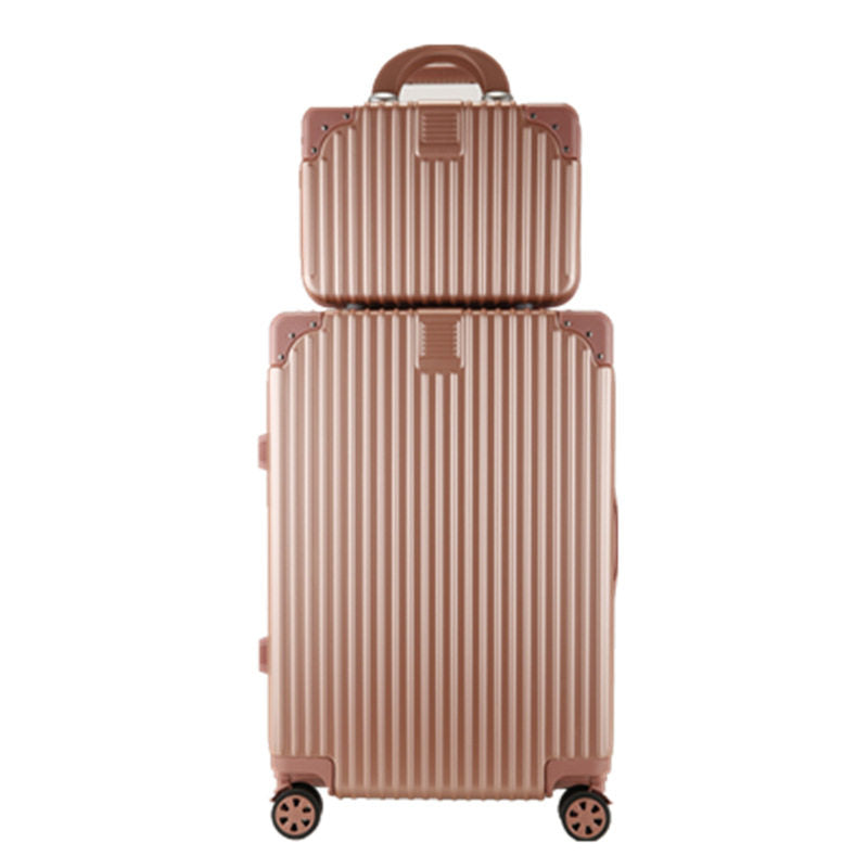Retro Style Luggage Suitcase with Scratch Resistant Zipper
