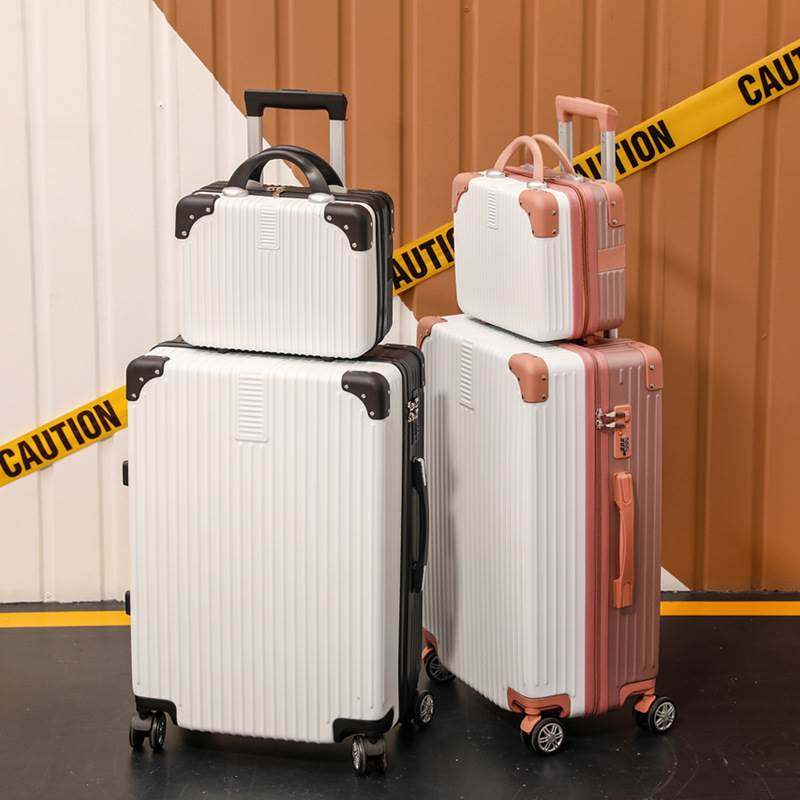 Retro Style Luggage Suitcase with Scratch Resistant Zipper