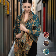 Cashew flower scarf-burgundy