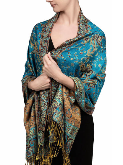 Retro Style Tassel Shawl for Women, Paisley Scarf, Air-Conditioned Room Cape for Warmth