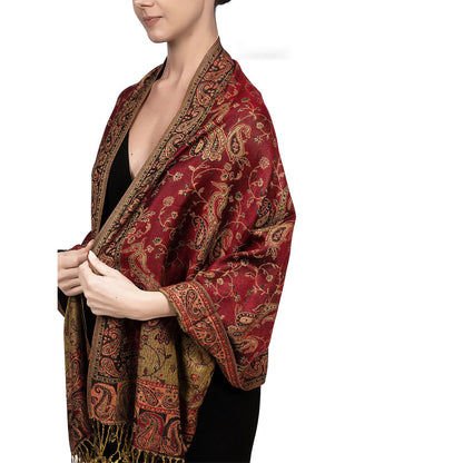 Retro Style Tassel Shawl for Women, Paisley Scarf, Air-Conditioned Room Cape for Warmth