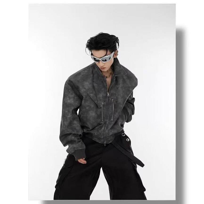 Retro Suede Motorcycle Jacket