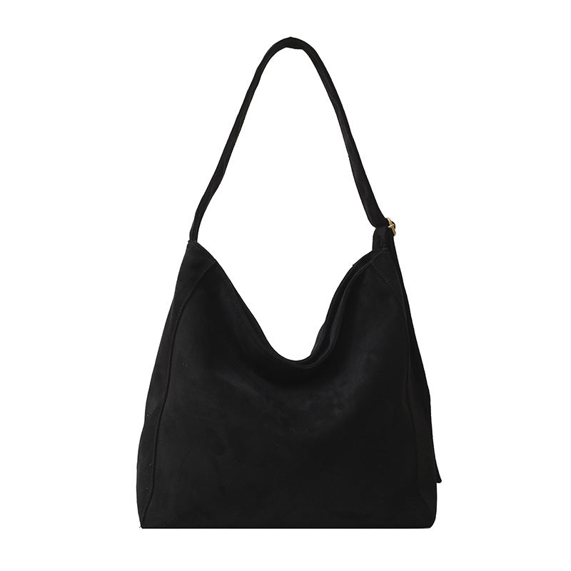 Retro Suede Tote Bag with Adjustable Strap