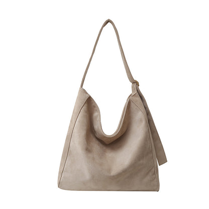 Retro Suede Tote Bag with Adjustable Strap