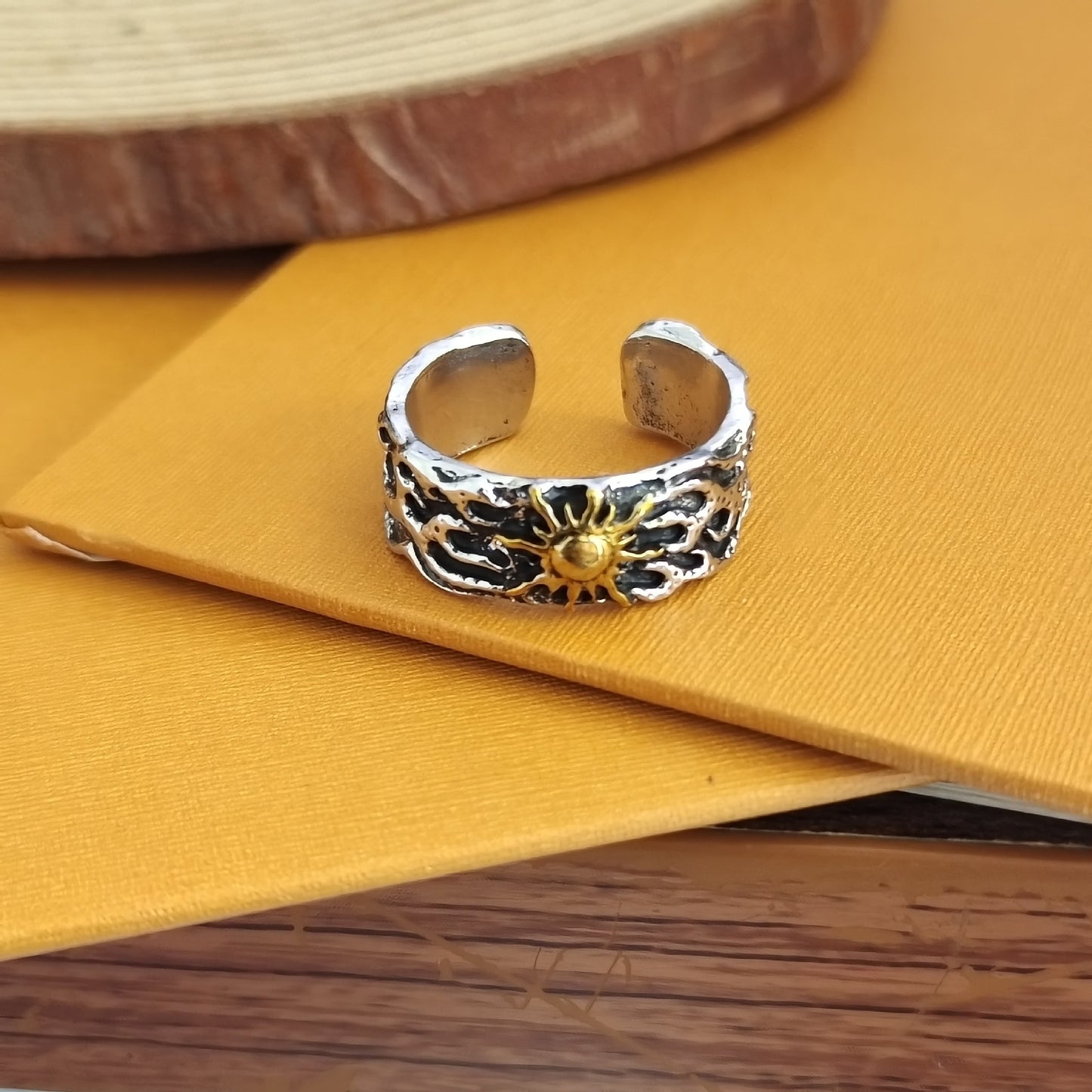 Retro Sun Open Ring
