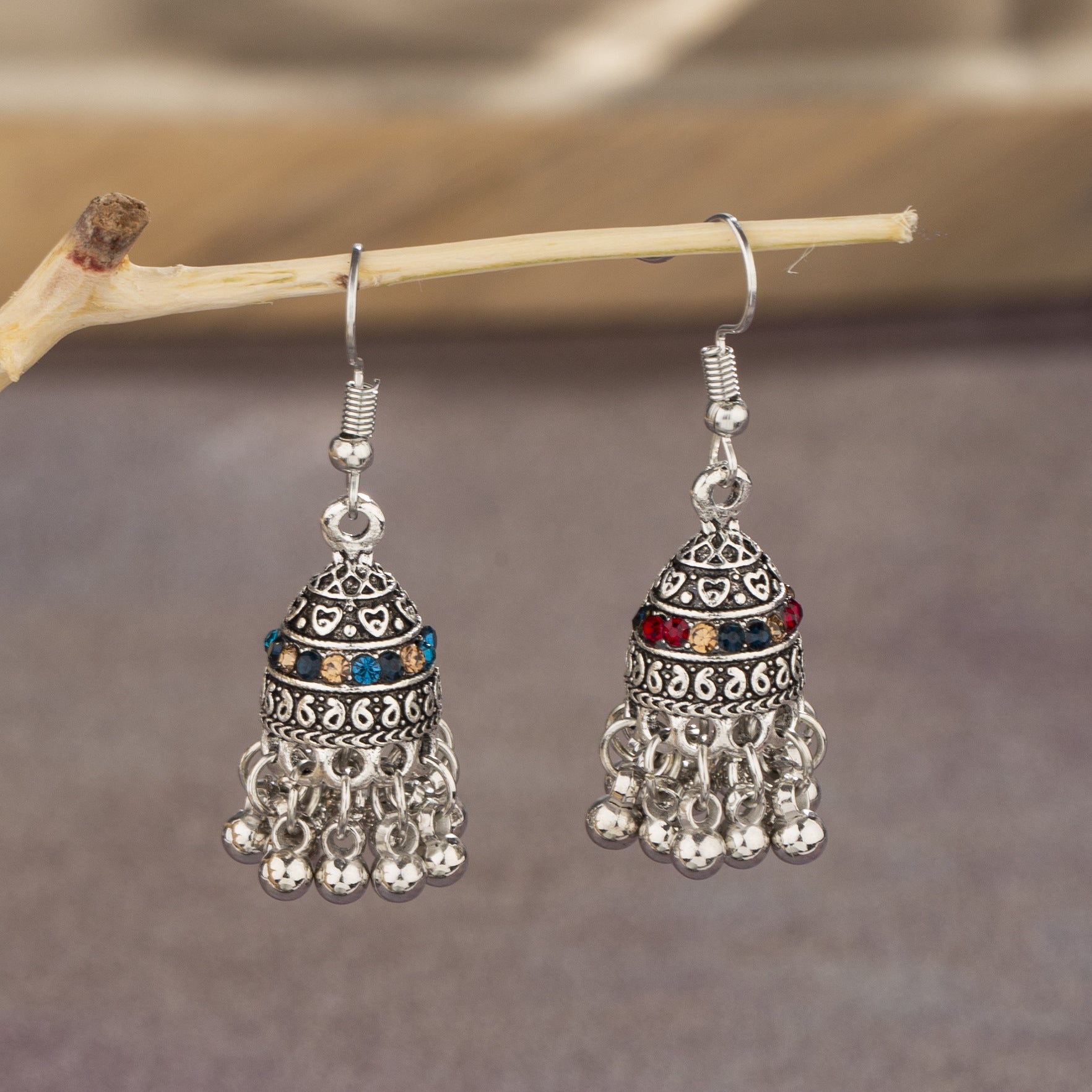 Retro Tassel Bell Earrings with Zircon