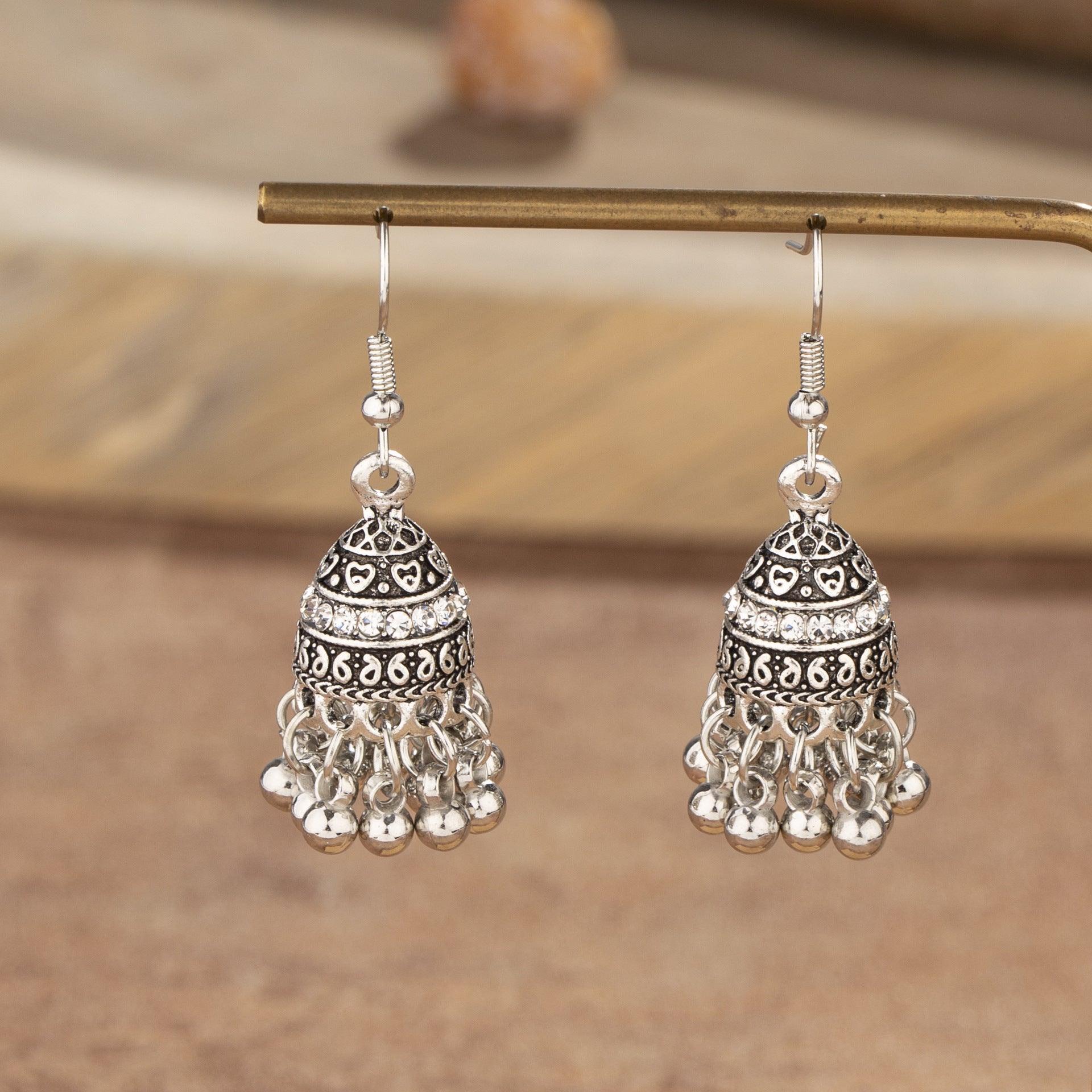 Retro Tassel Bell Earrings with Zircon