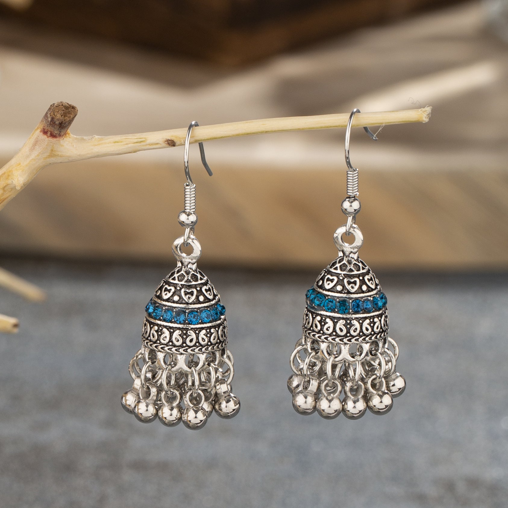 Retro Tassel Bell Earrings with Zircon