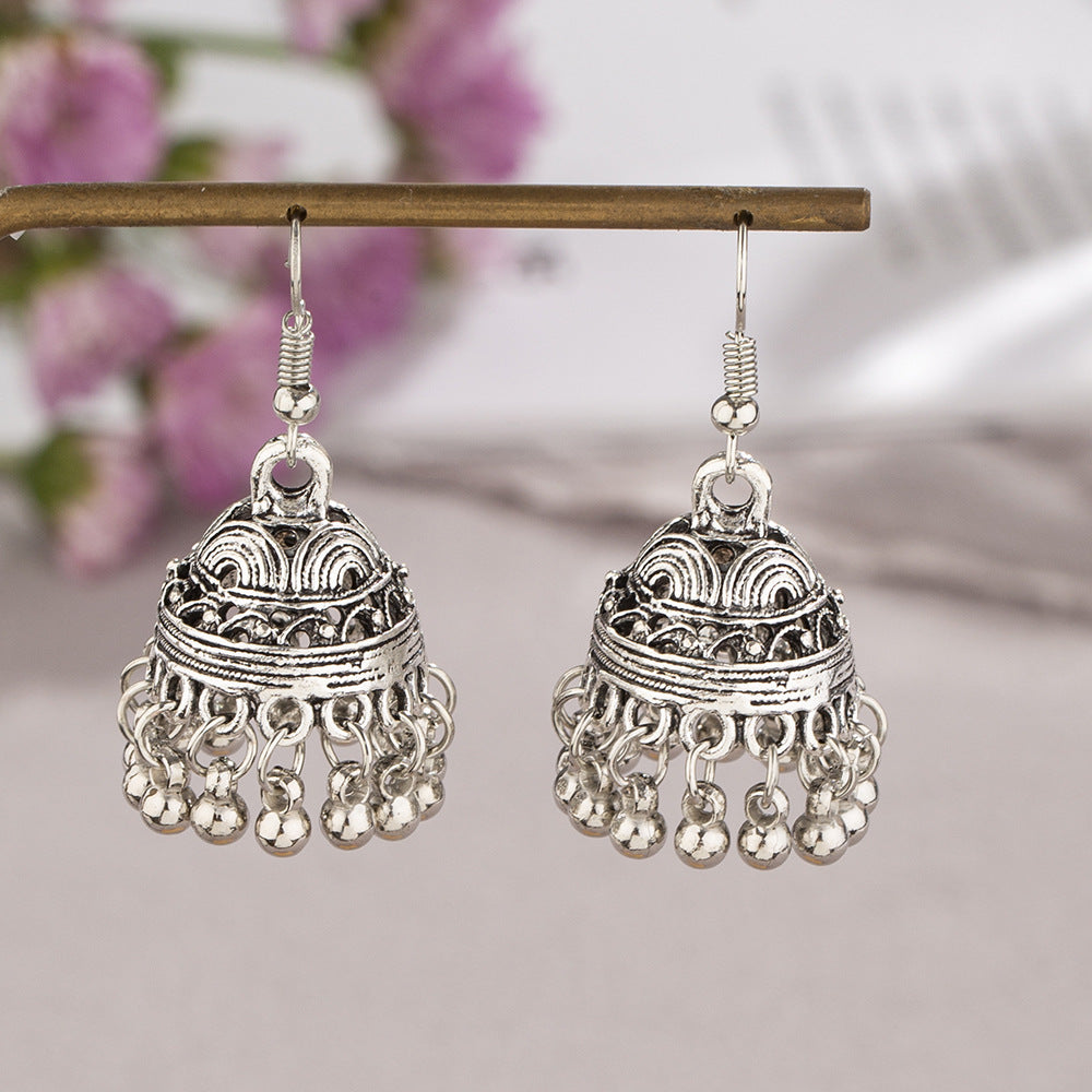 Retro Tassel Bell Earrings with Zircon