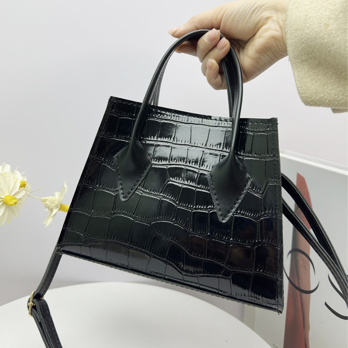 Retro Textured Crossbody Bag
