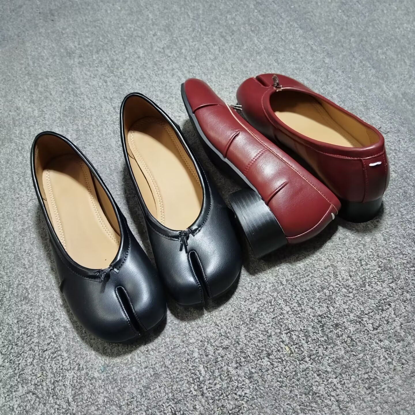 Retro Thick Heel Pleated Pig's Trotters Shoes