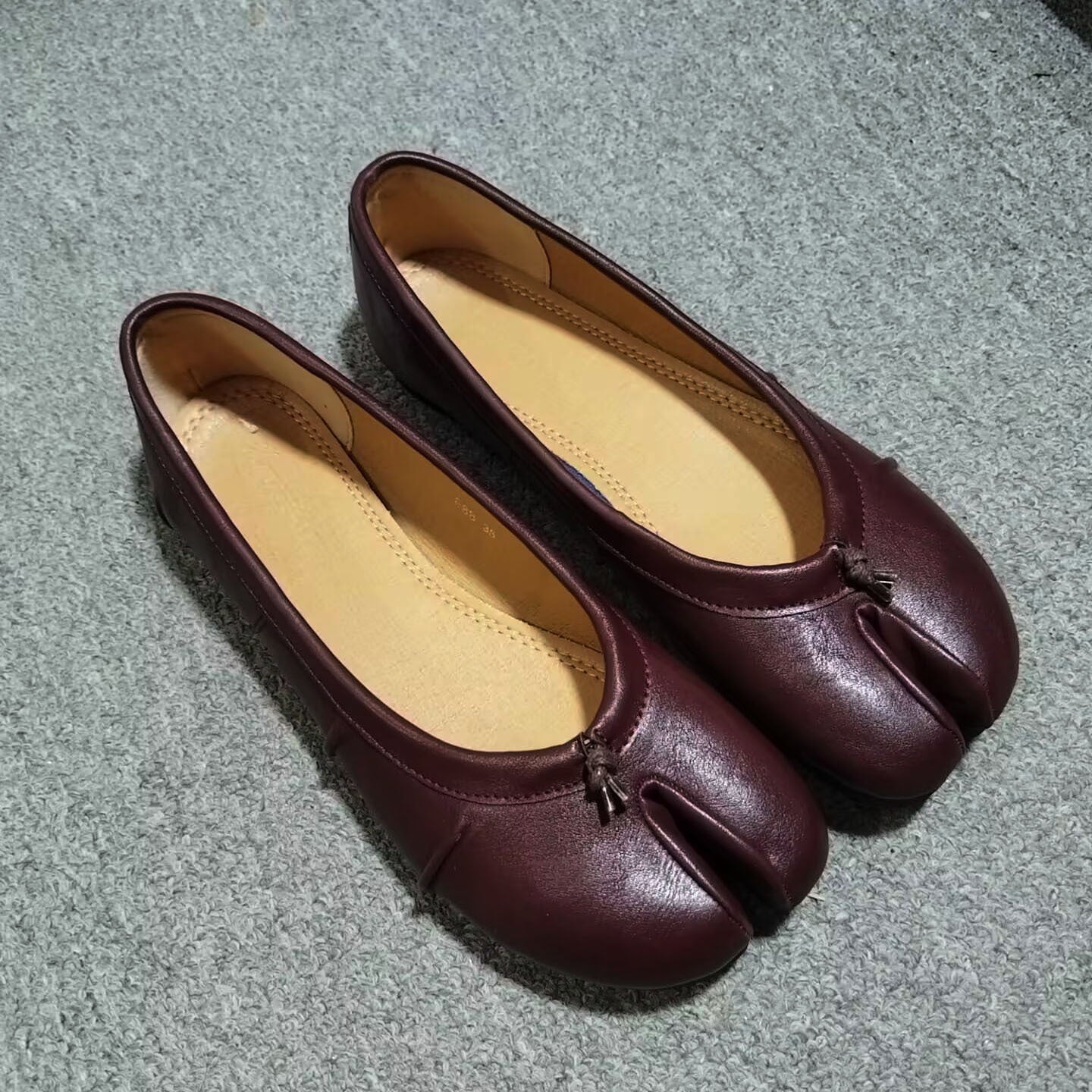 Retro Thick Heel Pleated Pig's Trotters Shoes