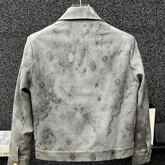 Retro tie-dye short coat for men