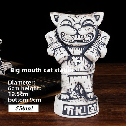 Retro Tiki Themed Ceramic Cocktail Cup