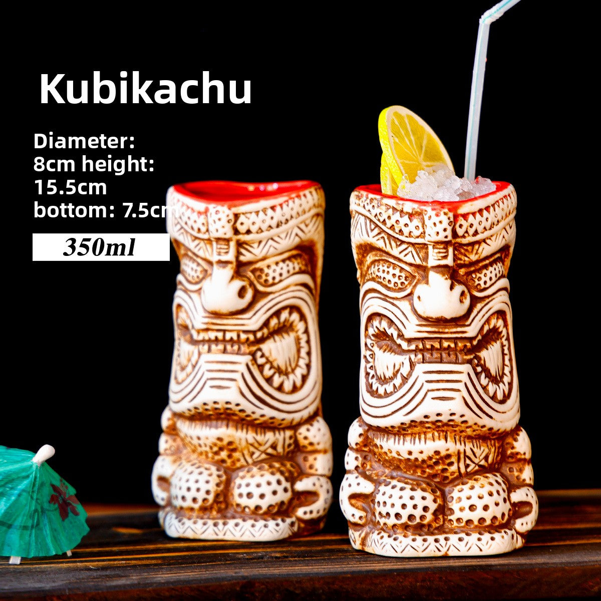 Retro Tiki Themed Ceramic Cocktail Cup